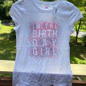 Girls White Birthday Tee